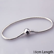 Load image into Gallery viewer, BAMOER 5 Style Silver Color LOVE Snake Chain Bracelet &amp; Bangle 16CM-21CM Pulseras Lobster PA1104