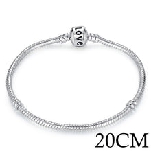 Load image into Gallery viewer, BAMOER 5 Style Silver Color LOVE Snake Chain Bracelet &amp; Bangle 16CM-21CM Pulseras Lobster PA1104
