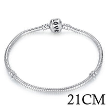 Load image into Gallery viewer, BAMOER 5 Style Silver Color LOVE Snake Chain Bracelet &amp; Bangle 16CM-21CM Pulseras Lobster PA1104