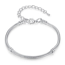 Load image into Gallery viewer, BAMOER 5 Style Silver Color LOVE Snake Chain Bracelet &amp; Bangle 16CM-21CM Pulseras Lobster PA1104