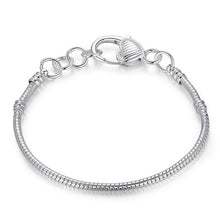 Load image into Gallery viewer, BAMOER 5 Style Silver Color LOVE Snake Chain Bracelet &amp; Bangle 16CM-21CM Pulseras Lobster PA1104
