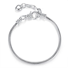 Load image into Gallery viewer, BAMOER 5 Style Silver Color LOVE Snake Chain Bracelet &amp; Bangle 16CM-21CM Pulseras Lobster PA1104