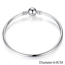 Load image into Gallery viewer, BAMOER 5 Style Silver Color LOVE Snake Chain Bracelet &amp; Bangle 16CM-21CM Pulseras Lobster PA1104