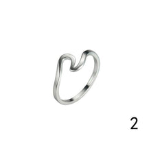 Load image into Gallery viewer, Hot 925 Sterling Silver Simple Bangle Dainty Thin Wave Bracelet  Ring Beach Sea Surfer Island Jewelry